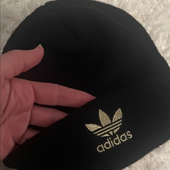 Adidas Black Knit Hat with Gold Emblem - Picture 3 of 8